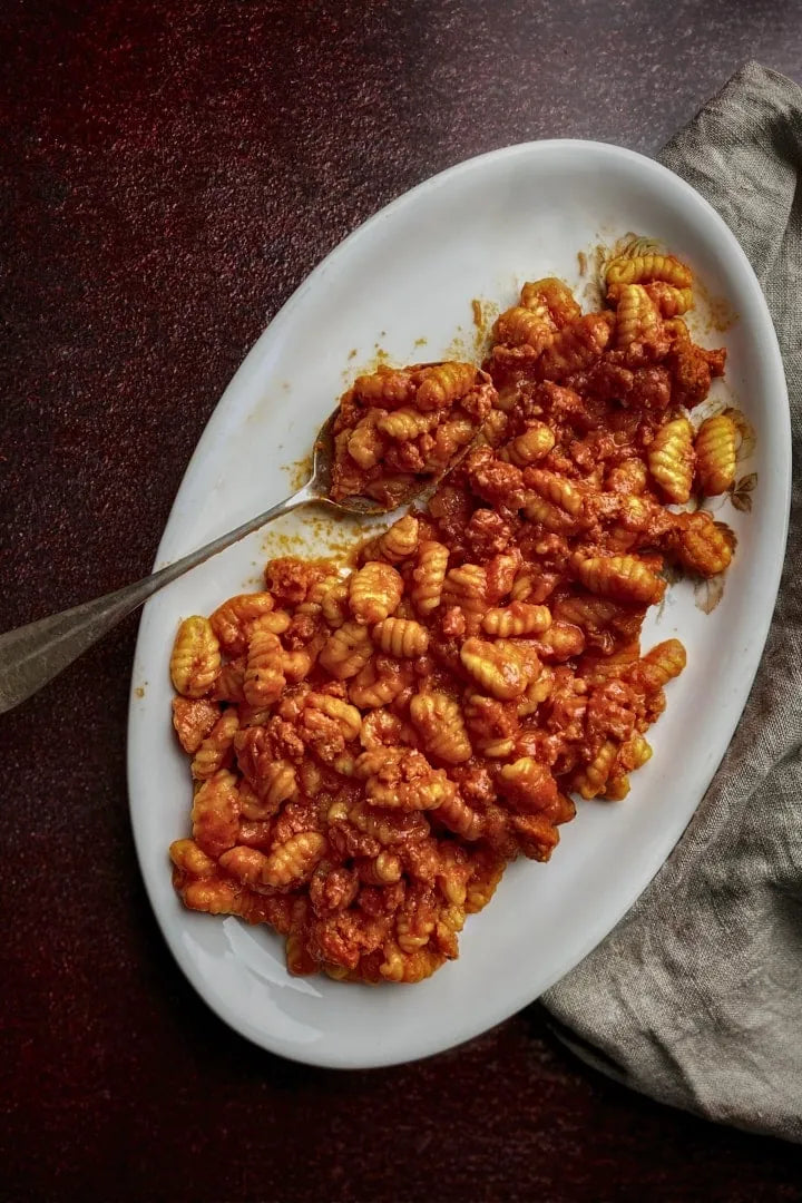 Malloreddus alla Campidanese (Sardinian Gnocchi with Sausage Ragù)