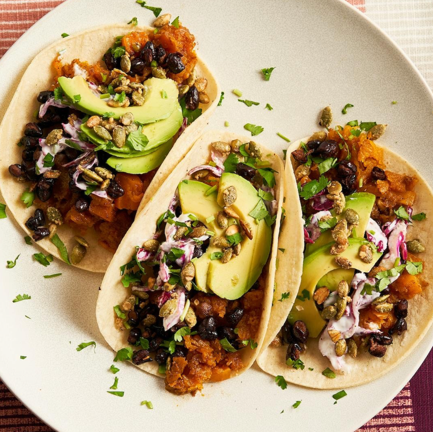 Butternut Squash and Black Bean Tacos for 2