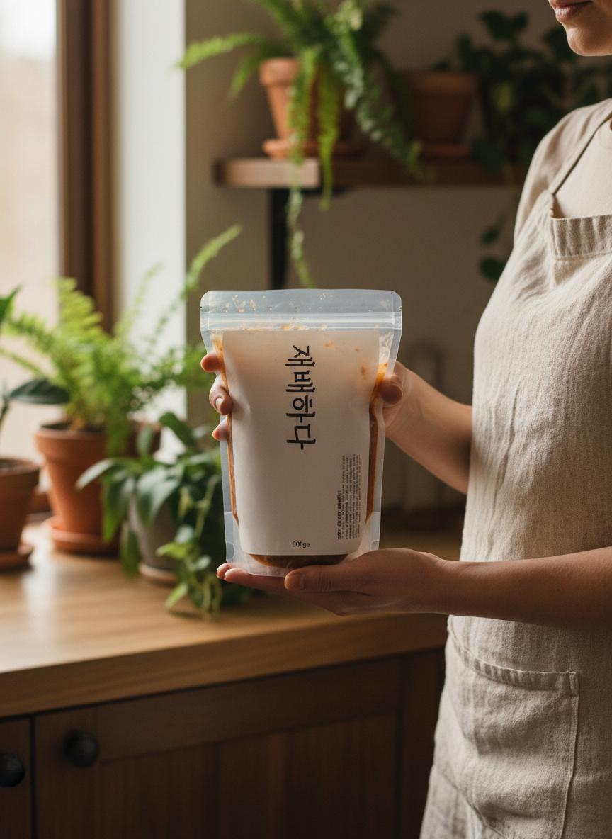Live culture bok choi kimchi jar — raw, unpasteurized probiotic kimchi with kombu broth